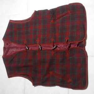 Wool Plaid Lined Mens Vest Sz XL #197